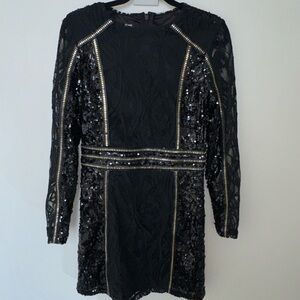 Bebe Black sequin embellish dress size M
